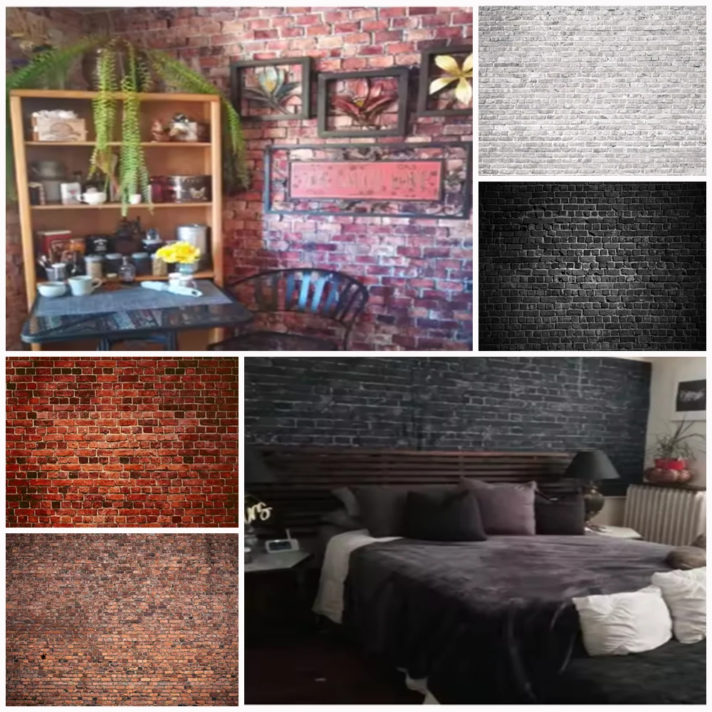 

Vintage Red Brick Wall Background Decoration Newborn Boy Girl Adult Portrait Backdrop Banner Photography Studio Prop Baby Shower