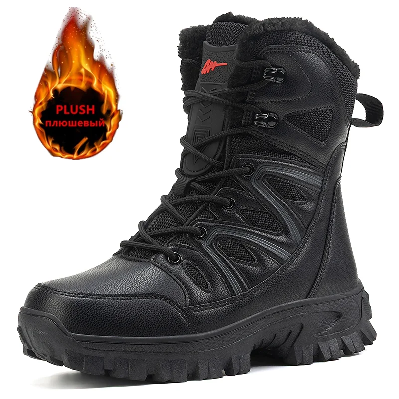 Men Winter Men Snow Boots Super Warm Men Hiking Boots High Quality Waterproof Leather Men's Boots Outdoor Motorcycle Boots