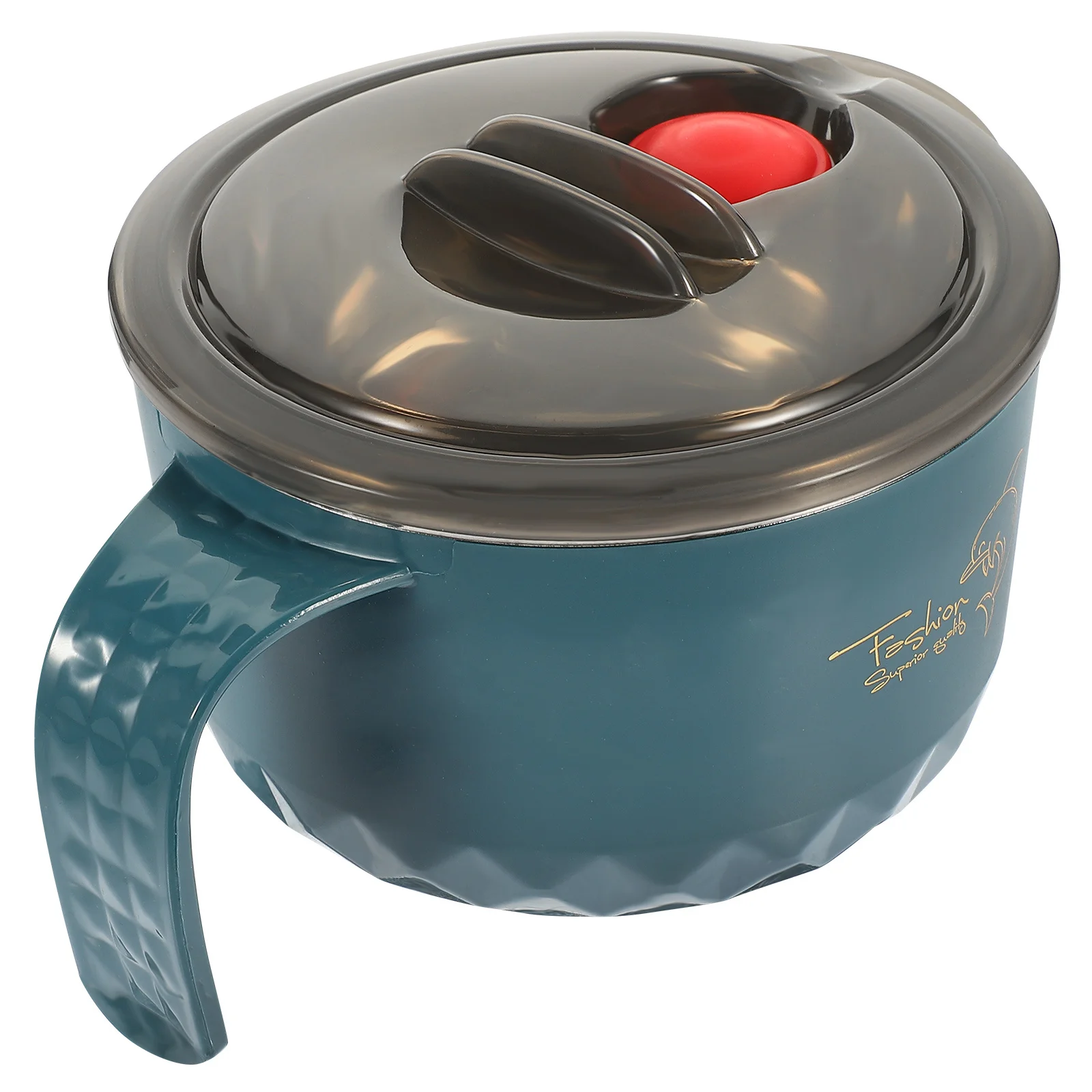 

Stainless Steel Noodle Bowl Insulated Soup Container Anti-Scald Handle Leak-Proof Lid Reusable Ramen Bowl For Home Office