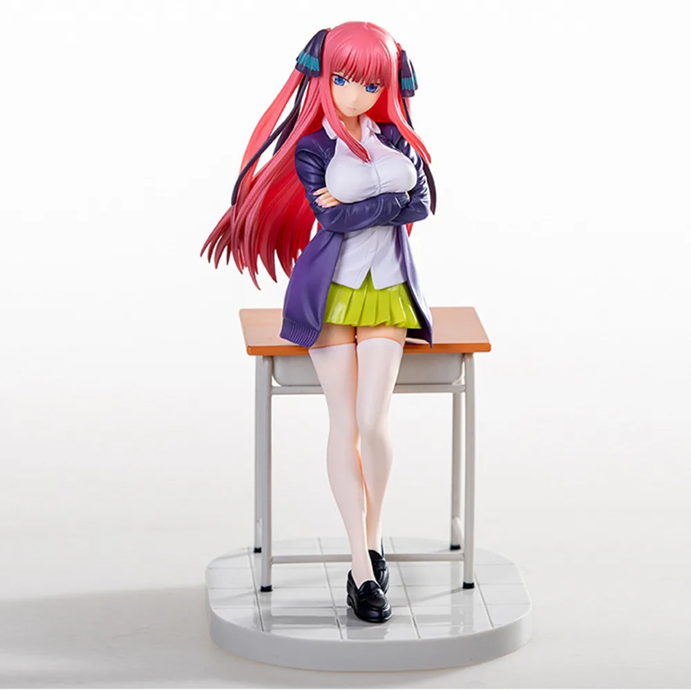 The Quintessential Quintuplets Figure Nino Nakano with School Desk Bishoujo Action Figura Figurines Model Decoration