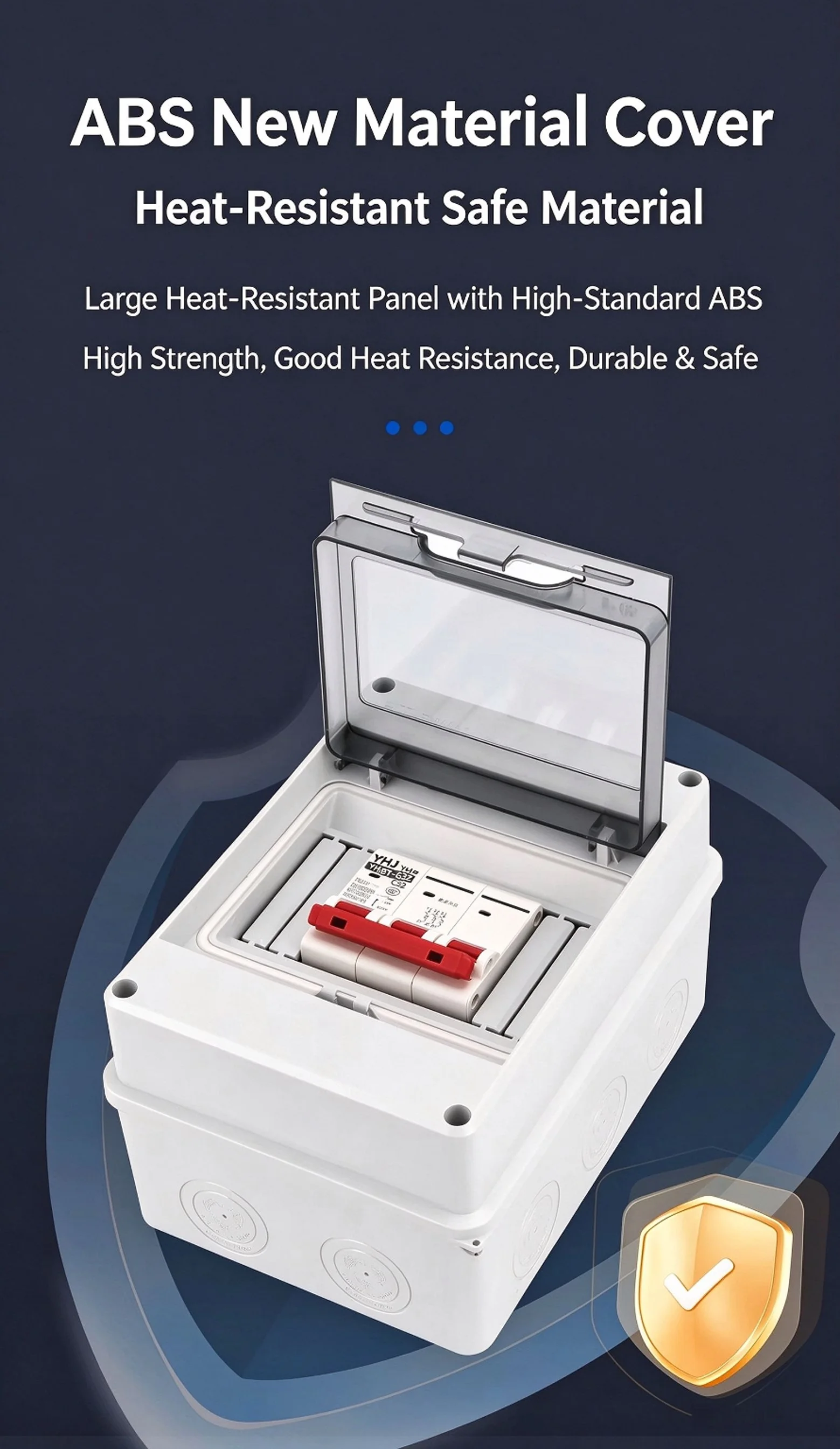 IP65 Waterproof Distribution Box, Surface & Flush Mount Circuit Breaker Enclosure, Plastic Electrical Junction Box with DIN Rail image 3