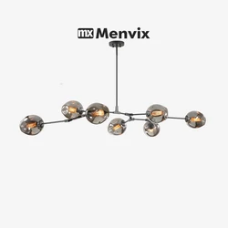 Italy Designer Magic Bean Branching Ceiling Chandelier Multi Color Glass Lampshade Suspension LED Lighting Kitchen Dining Island