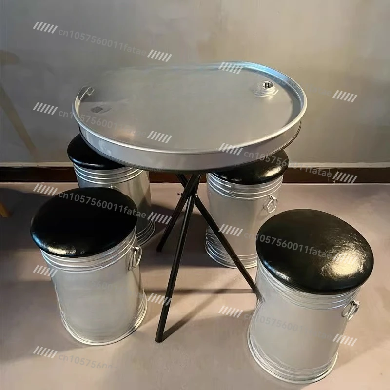 Industrial Style Wrought Iron Bucket Dining Chair Set Bar KTV Cafe Billiards Room Booth Bar Chair Decoration