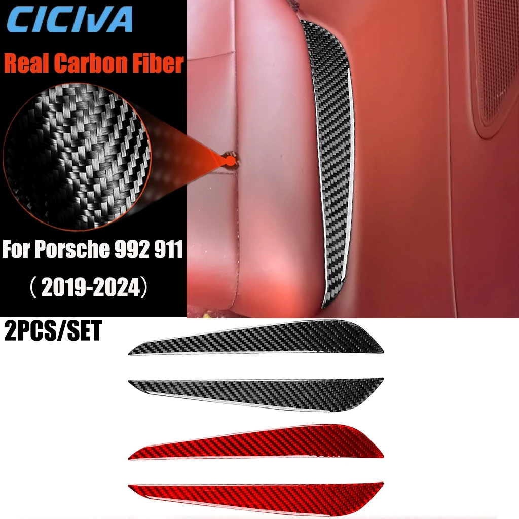 

Carbon Fiber Car Accessories Rear Seats Decorative Panel Modified Interior Trim Cover Soft Sticker For Porsche 911 992 2019-2024