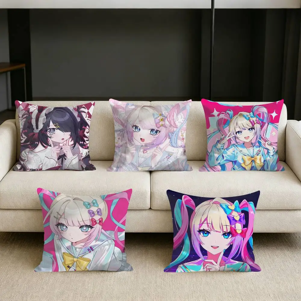 NGA Game Ame-chan and K-ANGLE Square Sofa Pillow Cover Solid Color Living Room Home Decor Cushion Case