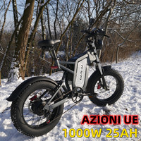 GUNAI Electric Bicycle 1000W Motor 20 Inch Off-Road Fat Tire with 48V 25Ah Removable Battery Men's Mountain Snow Cycling Ebike