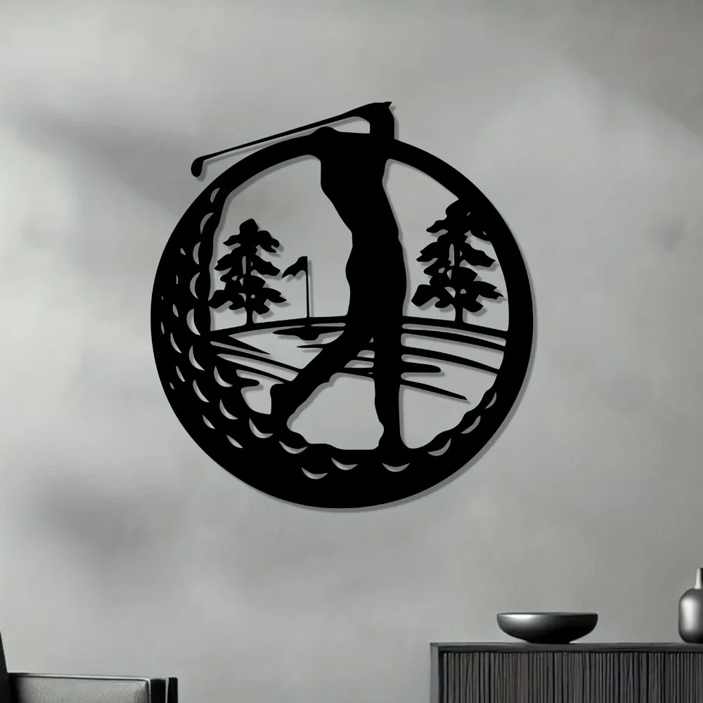 1pc Golf Player Metal Wall Art - Golfer Swing Action Figure, Weather-Resistant Iron Hook for Home Decor, Gift for Golf Lovers, f - view 5