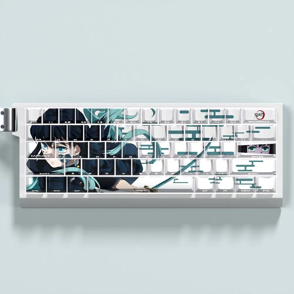 74 Keys Tokitou Muichirou Keycaps Anime Key Cap Set Cherry PBT Engraved Side Transparent 74 Key for Mechanical Keyboard 61/65/68