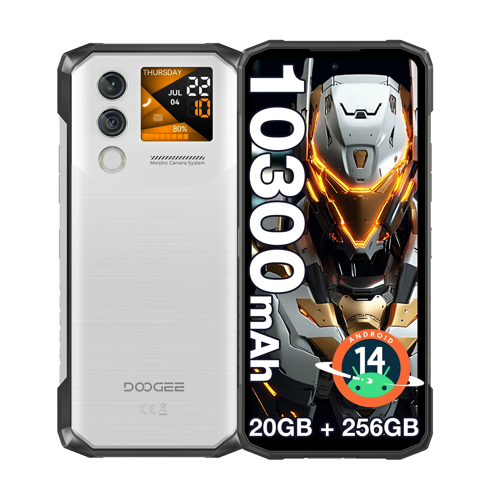 DOOGEE Blade10 Max Rugged Phone 6.56" 90Hz IPS Display 8GB 256GB 1.54" Rear Display 50MP AI Main Camera 10300mAh Battery Phone image 3