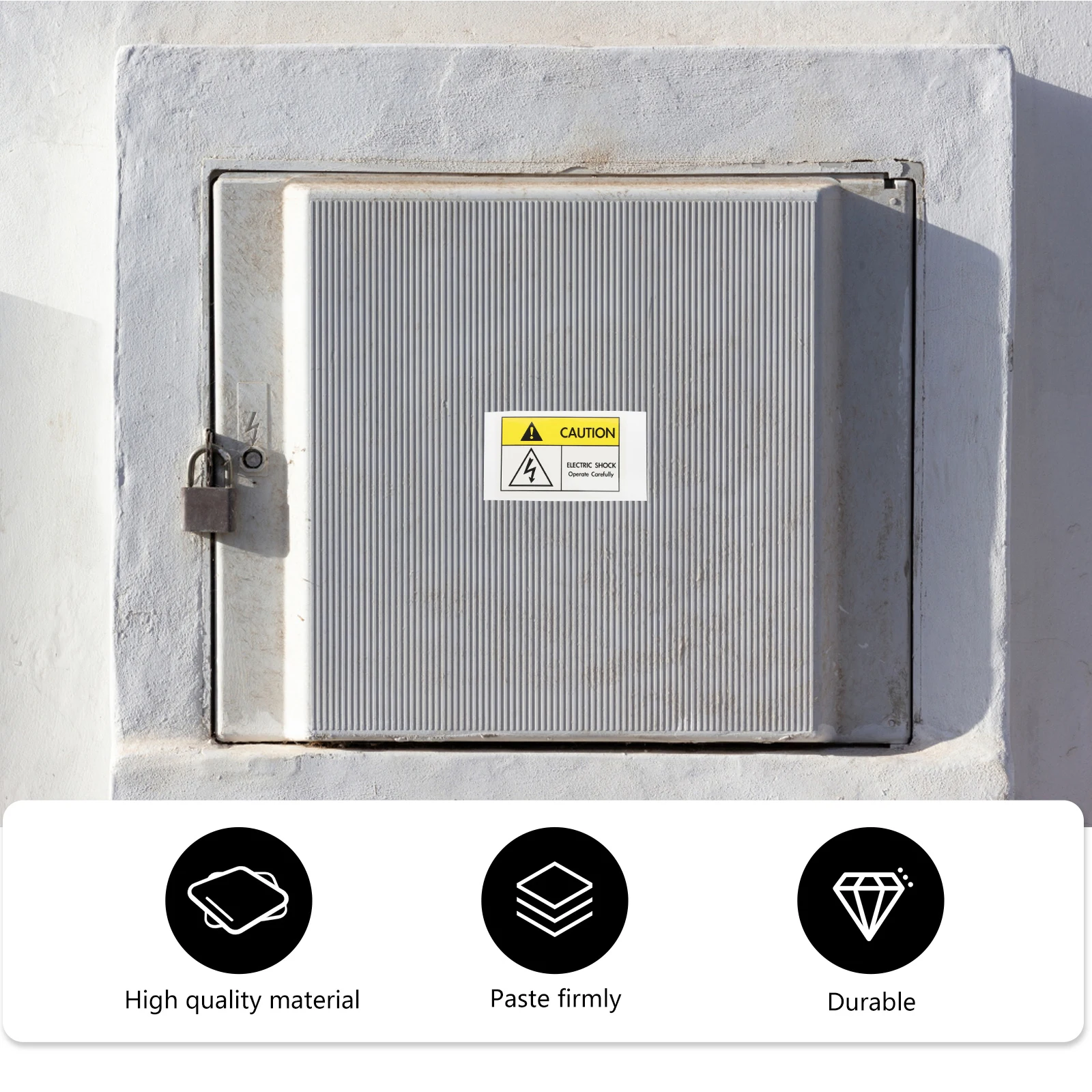 

1Pc High Adhesion Electric Shocks Sign Label Warning Caution Decals Sticker