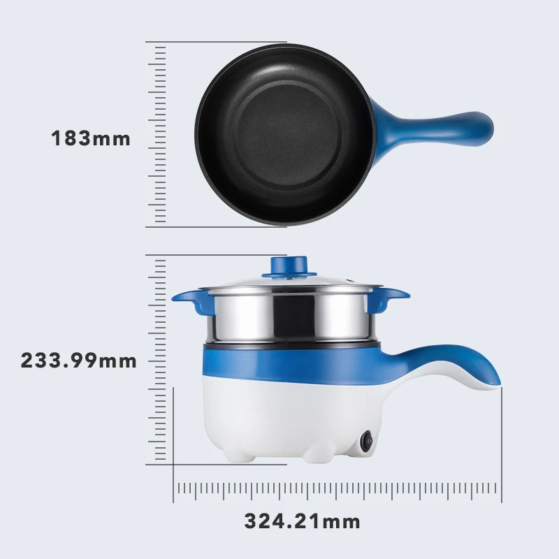 2L Travel 12V 24V Car Truck Multifunction Electric Cooking Skillet Double Layer Hot Pot Soup Heater Rice Cooker Food Steamer Pan