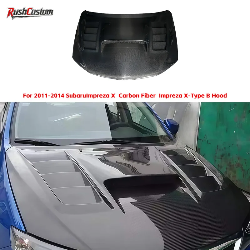 

For 2011-2014 Subaru Impreza X Carbon Fiber 10th Generation Impreza B-Style Hood Engine Cover High-Quality Front Hood