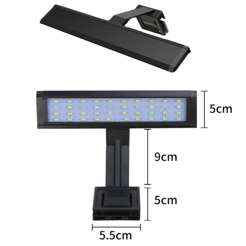 LED Fish Tank Light Lamp,Aquarium Light, Clip on Brackets, Multicolor,3 Lighting Modes, Water Plants Algae Growth Light, 10-55cm