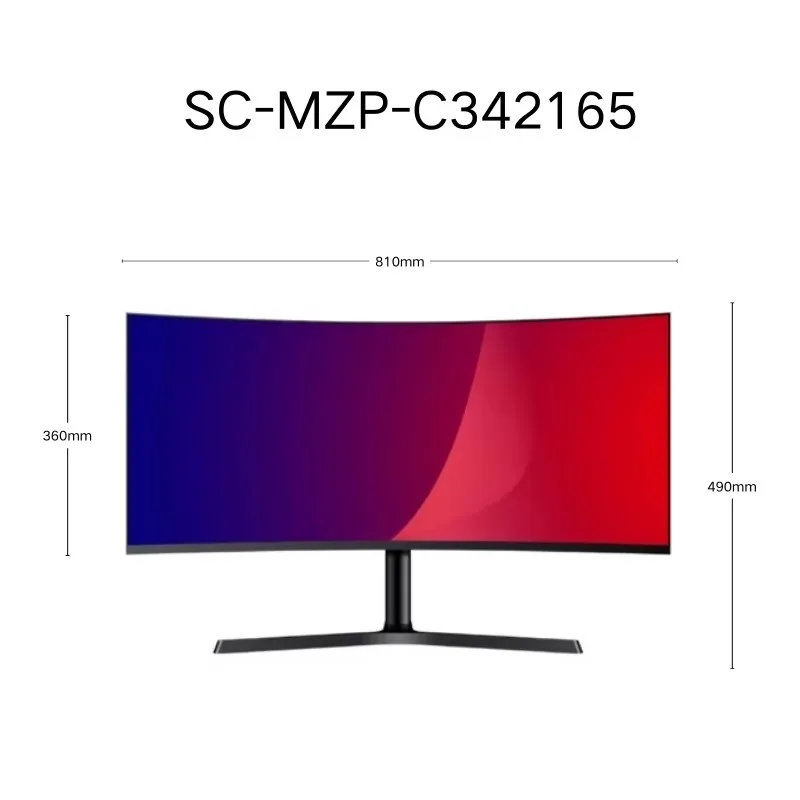 

34-Inch 4k Ultra Wide Lifting Base Monitor Computer Screen Panel Table Game Curved Monitor