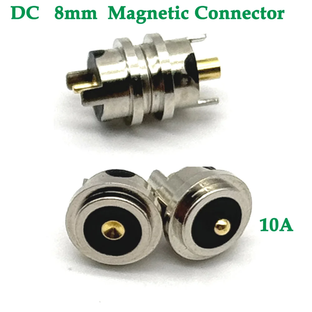 

8mm 36V 10A 5A high Current Magnet Suction Spring Pogo Pin Connector Male and Female Probe DC Power Charging Magnetic Connector