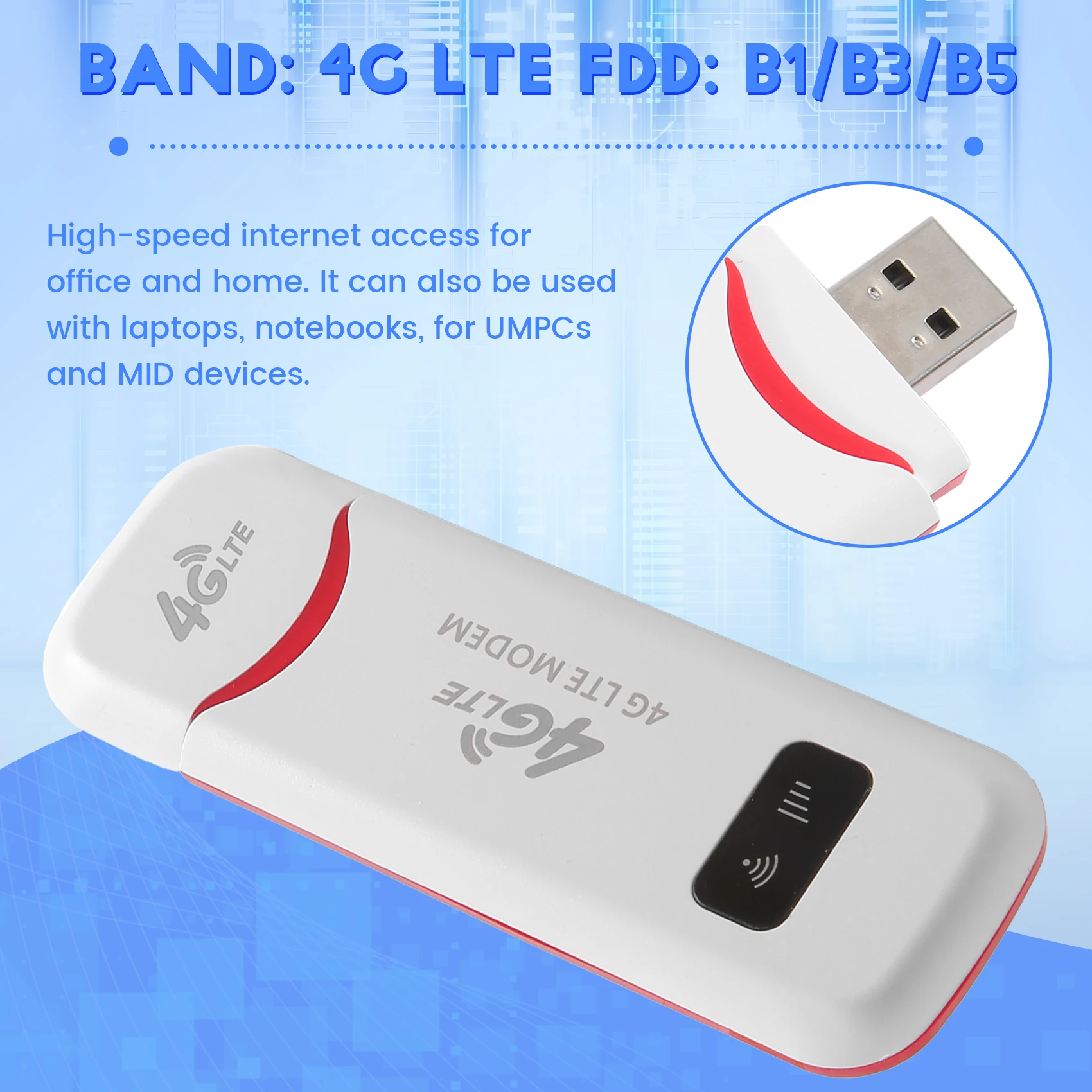 

Durable-Design 4G LTE Wireless USB Dongle Mobile Hotspot 150Mbps Modem Stick