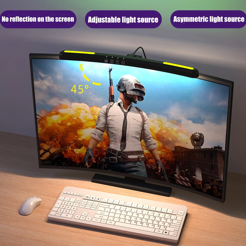 RGB Background Atmosphere Light  E-sports Games PC Computer Monitor Light Bar Seven Colors Curved Screen Monitor Light Bar