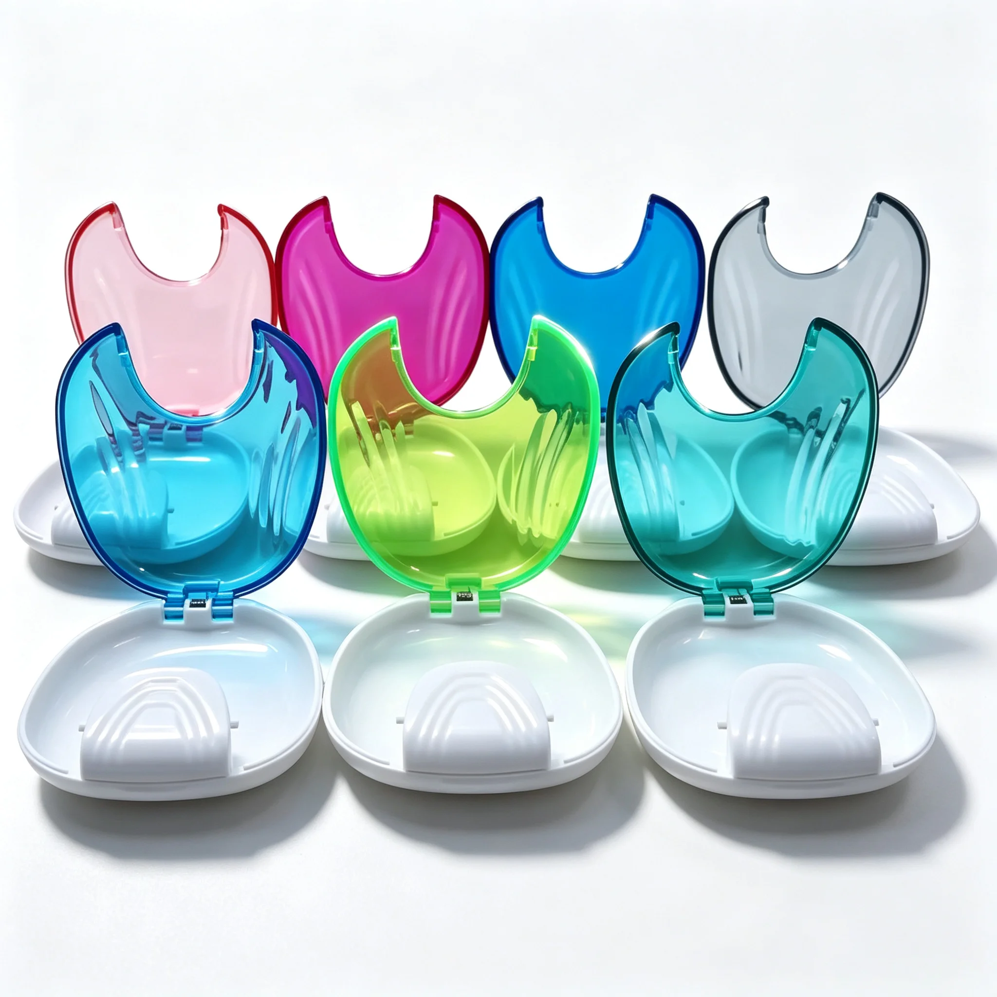 Shell-shaped Denture Storage Box Denture Case Press-fit Design