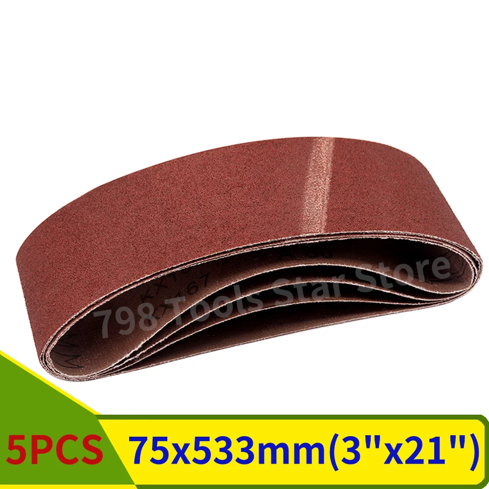 5 sztuk 533*75mm pasy szlifierskie 40-1000 grys drewno miękki metal papier ścierny do polerowania taśmy ścierne do szlifierki taśmowej narzędzie ścierne