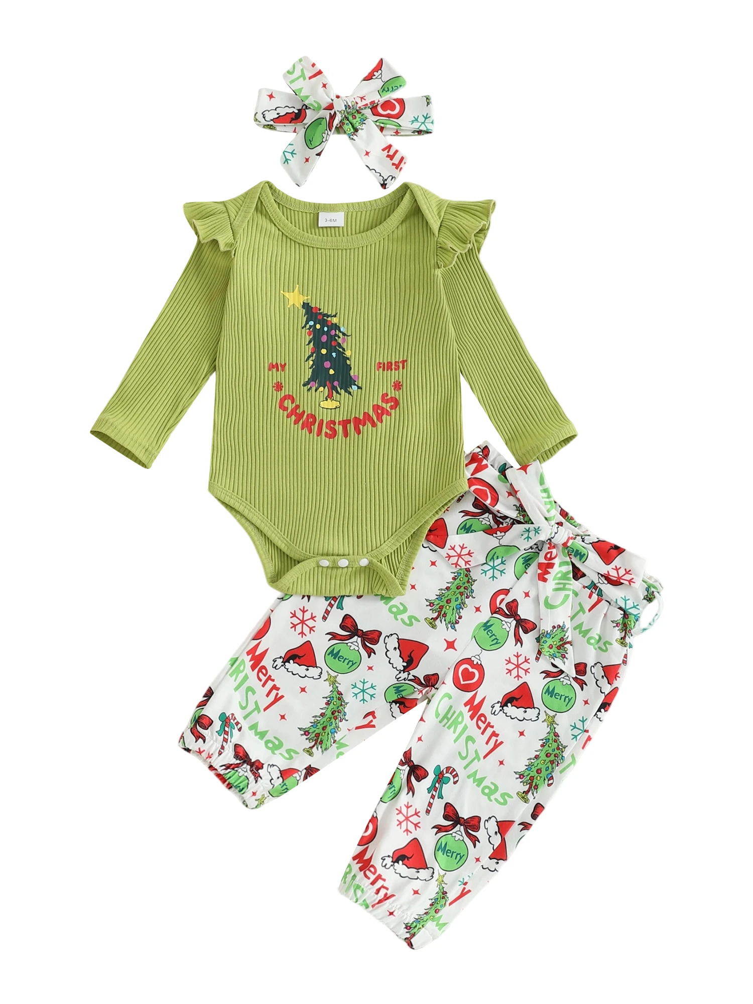 

Toddler Girl Winter Outfits Set Christmas Deer Printed Long Sleeve Top with Leggings and Headband 3Pcs Clothing Set for Baby