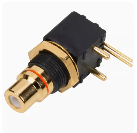 New gold-plated RCA seat turntable DAC decoder digital coaxial input/output PCB 90 degree solder board socket