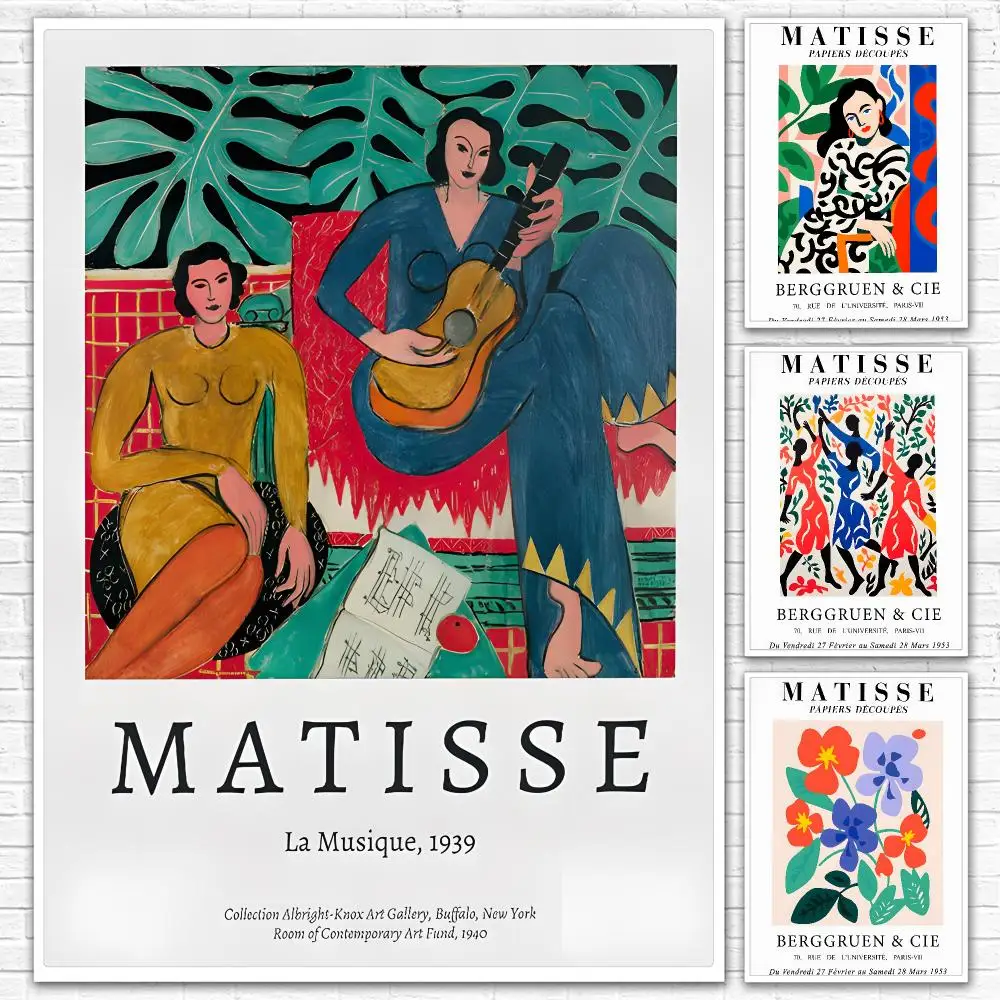 H-HENRI MATISSE Art Painting Calligraphy Canvas Mural For Interior Walls Crease-Free Beautiful For Living Room Bedroom