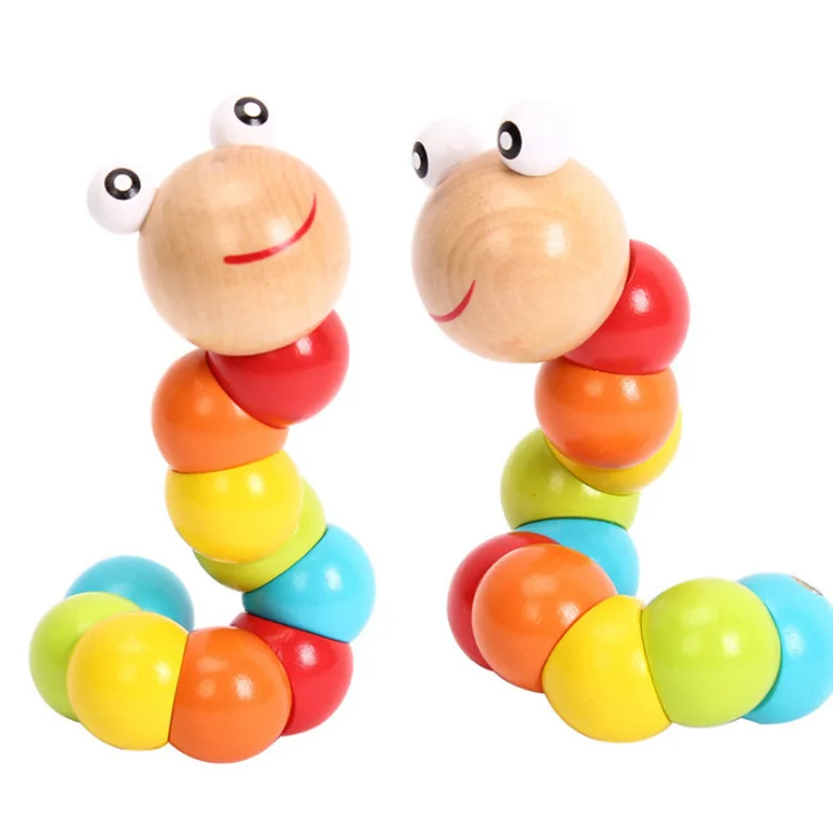 Children's Puzzle Toy Simulation Wooden Insect Animal Toy Kindergarten Wooden Caterpillar