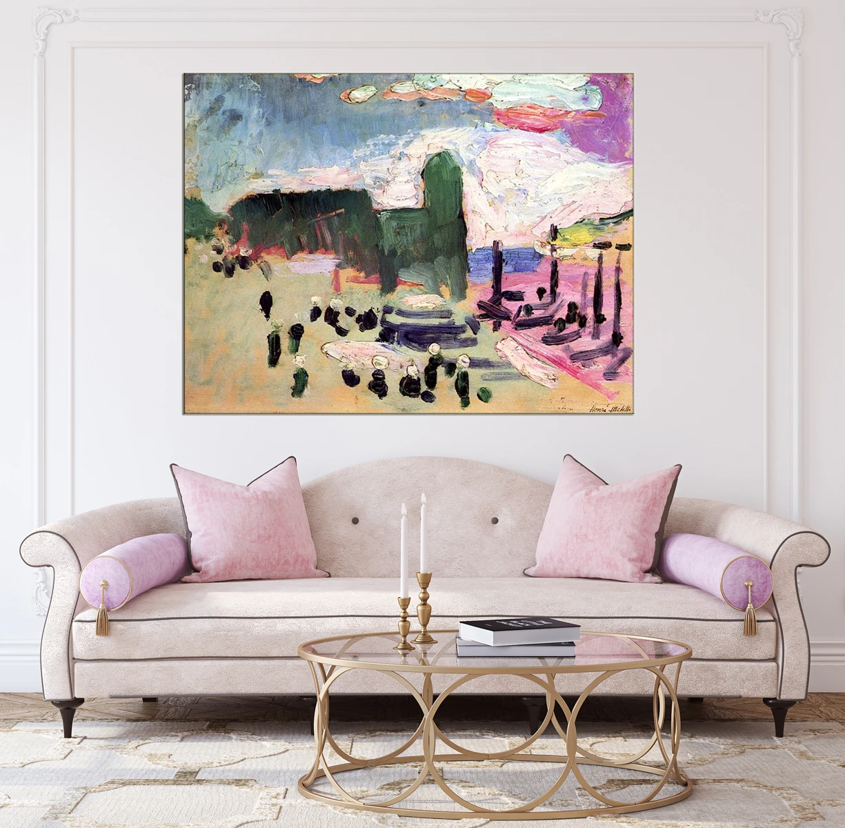 Hand‑Painted Oil Painting Henri Matisse Beeches Farmyard Landscape Fauvism Canvas Wall Art Reproduction for Home Living Room