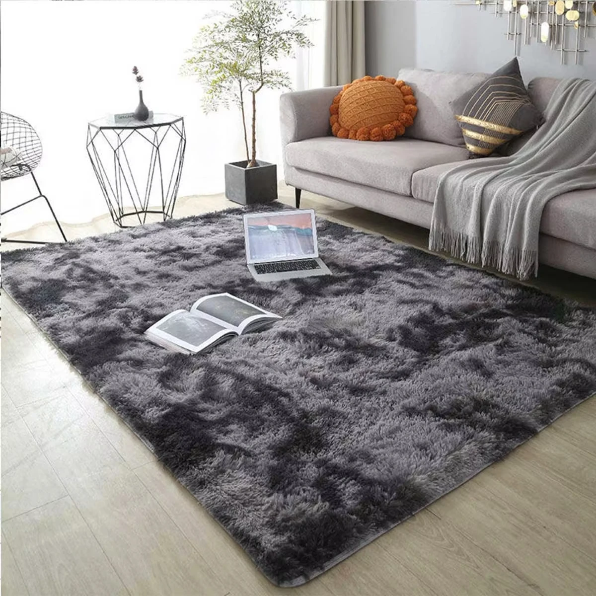 VIKAMA Plush Bedroom Bedside Blanket, Living Room Coffee Table, Sofa, Internet Celebrity Bay Window Carpet, Home Decoration
