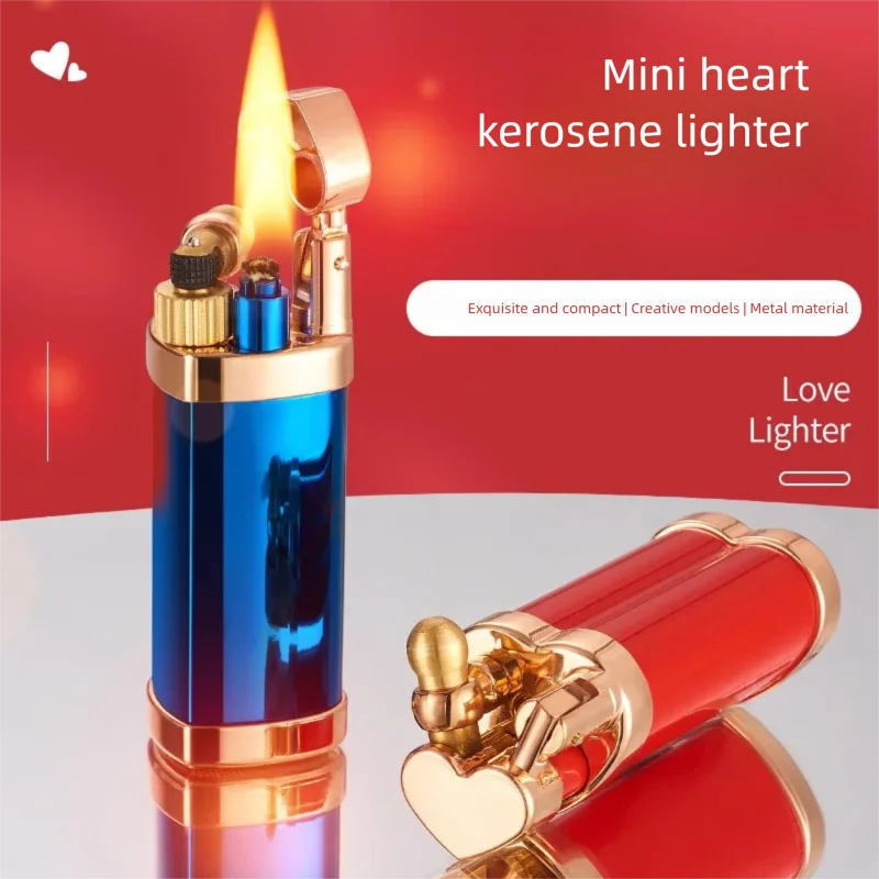 

Trendy Love Themed Mini Male Creative Compact Portable Durable Stylish Side Slide Wheel Lighter lighter lighter Lighter unusual