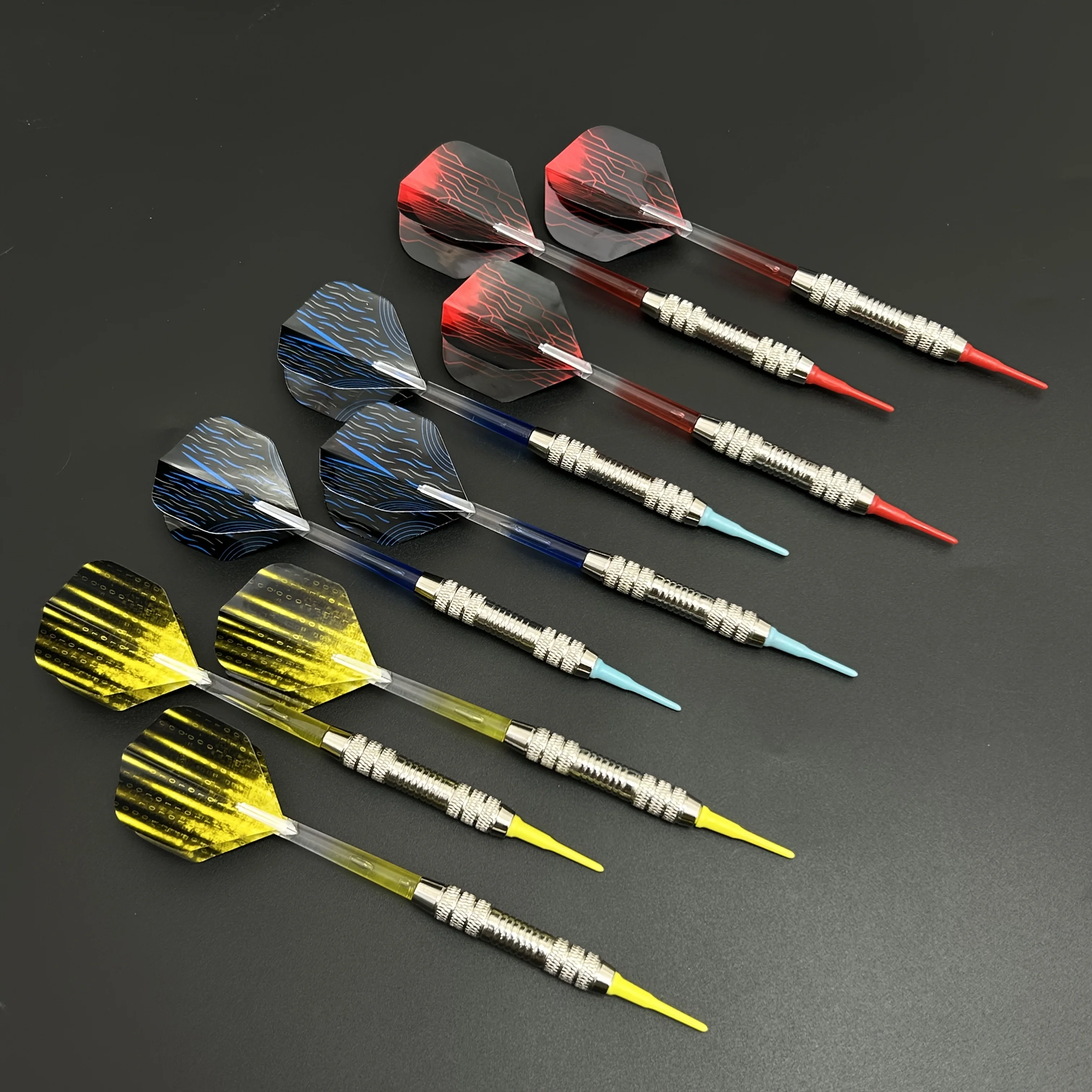 Safe Soft Dart 3pcs, Precision Electroplated Iron Dart Barrel, Replaceable 2BA Soft Tip, Suitable for Electronic Dart Targets