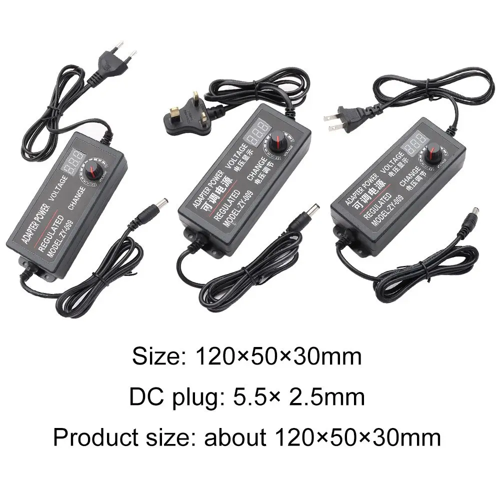 ทนทาน AC/DC ตัวแปรโวลต์ 3 V-12 V Charger แหล่งจ่ายไฟตัวแปรอะแดปเตอร์ปรับแรงดันไฟฟ้า