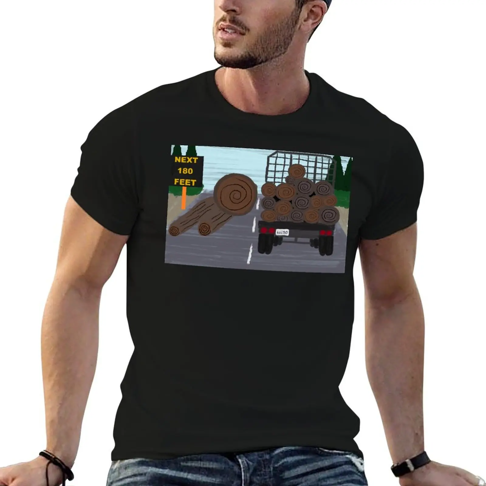 final destination 2 log truck flying logs (painted) T-Shirt Sporty Breathable Short Sleeve T-Shirt