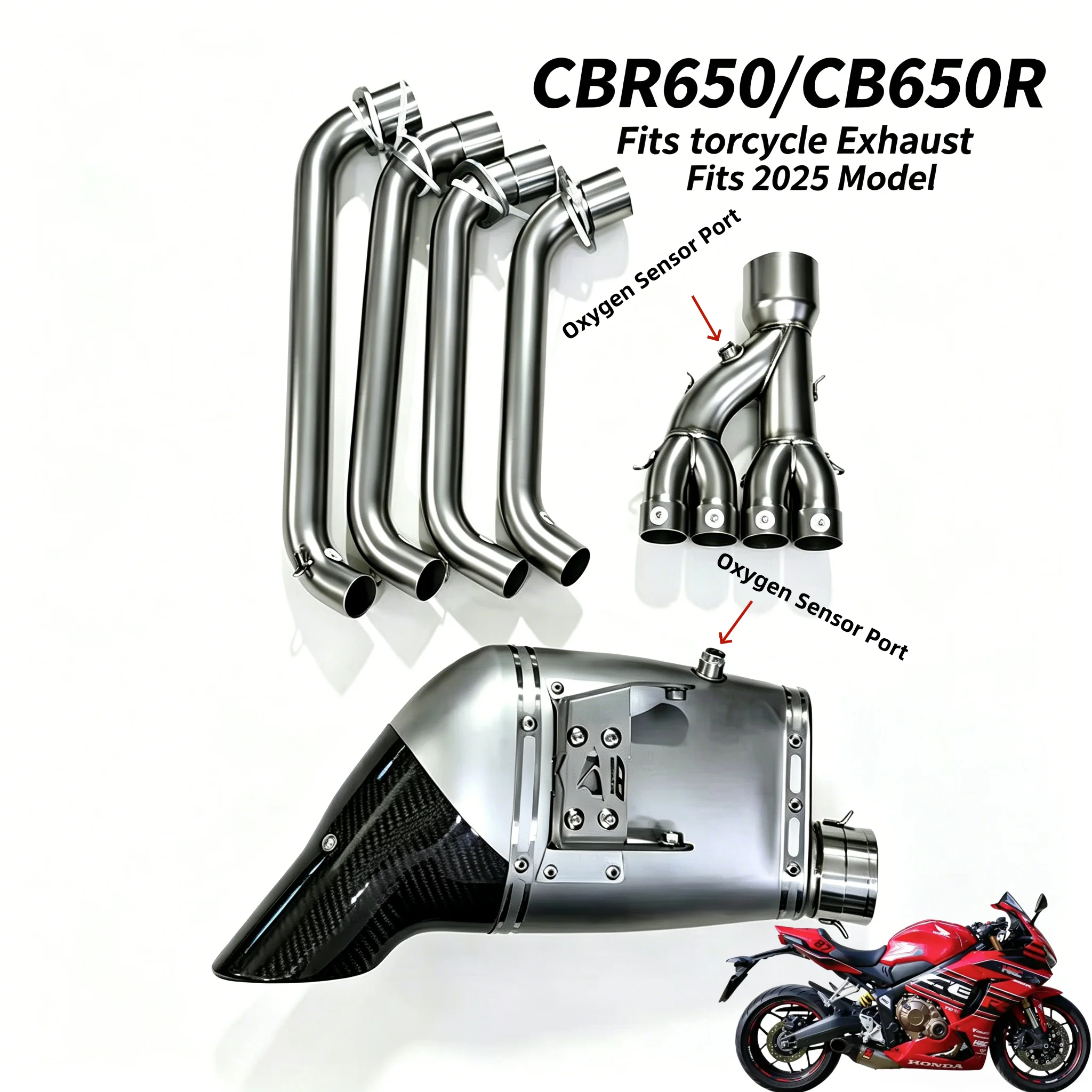 Motorcycle Exhaust System for 2025 Honda CBR650 / CB650R, OEM Direct Bolt-On Installation