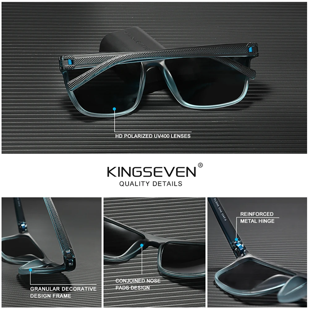 KINGSEVEN Fashion Men Prescription Sunglasses Myopia Hyperopia Progressive Eyewear Causal Matte Frame Optical Lens Women Glasses