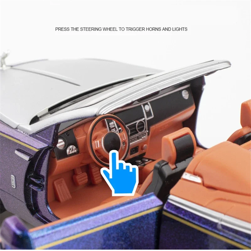 1:24 رولز رويس داون سبيكة لوكسي نموذج سيارة Diecasts لعبة معدنية المركبات نموذج سيارة محاكاة الصوت والضوء لعب الأطفال هدية #5