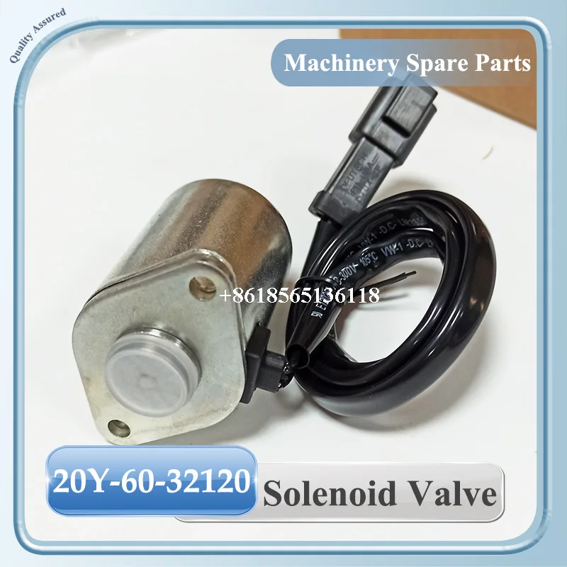 20Y-60-32121 20Y-60-32120 Solenoid For PC200-6 PC210 PC220-8 PC160 PC180 Pilot Lock Safety Solenoid Valve