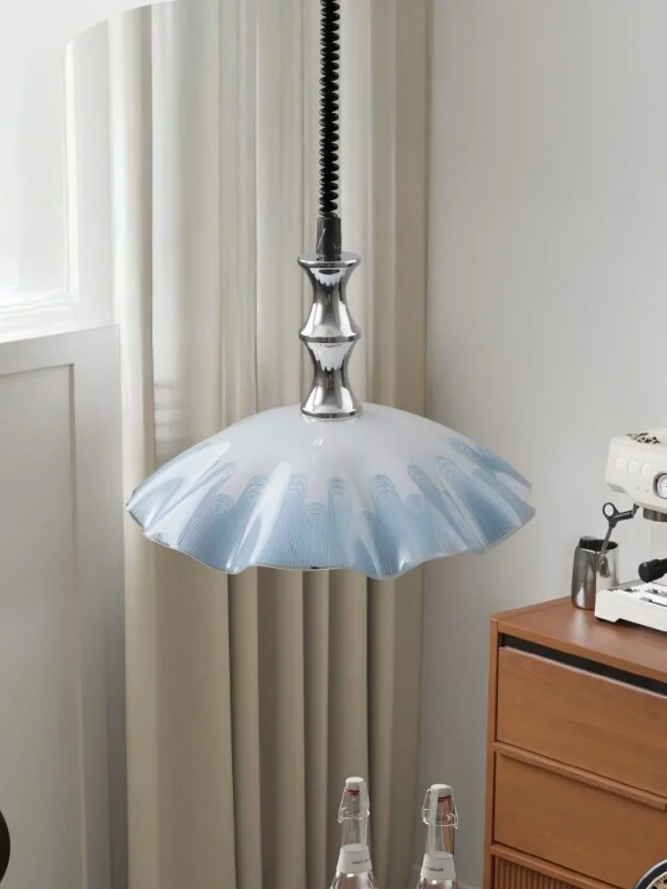 Luminaire suspendu LED rétractable en verre, style Bauhaus, moderne et créatif, pour restaurant, chambre et bureau, ambiance médiévale