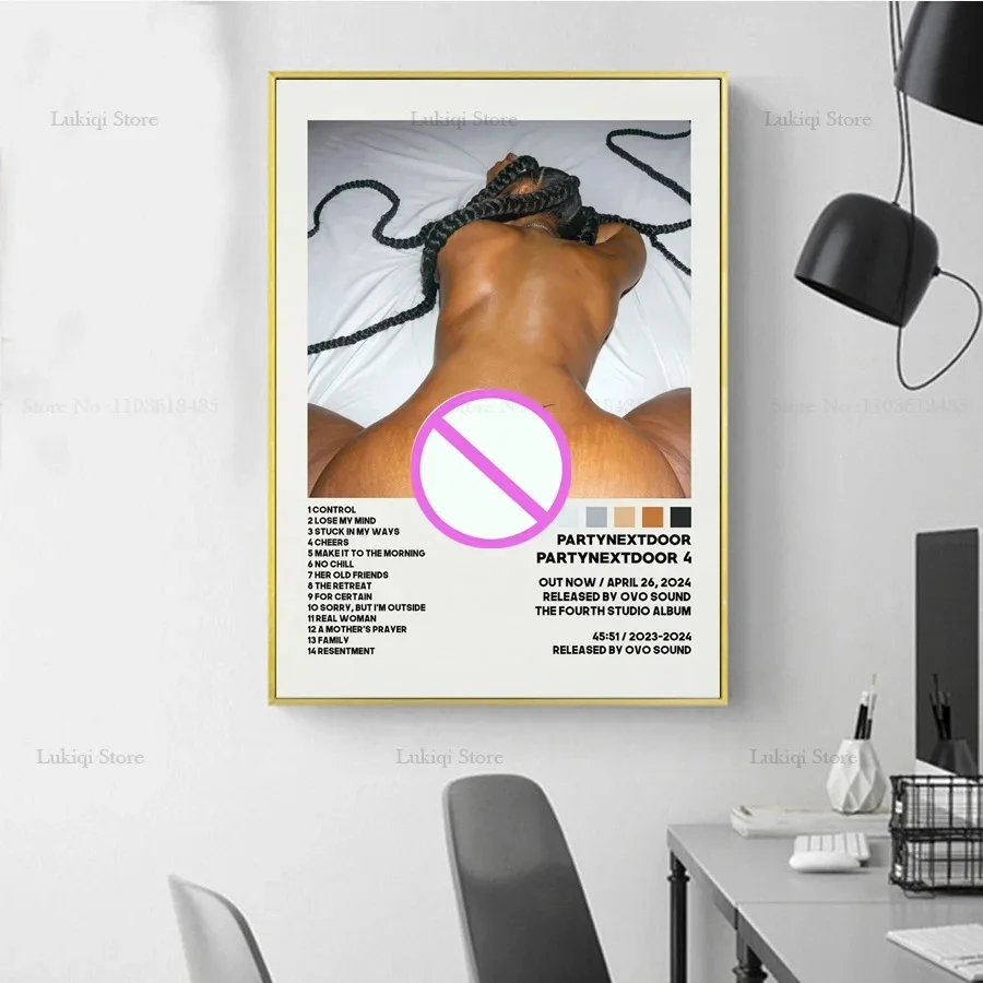 PartyNextDoor Party Next Door 4 P4 Tracklist Album Cover Poster Prints Canvas Painting Wall Art Picture Living Room Home Decor