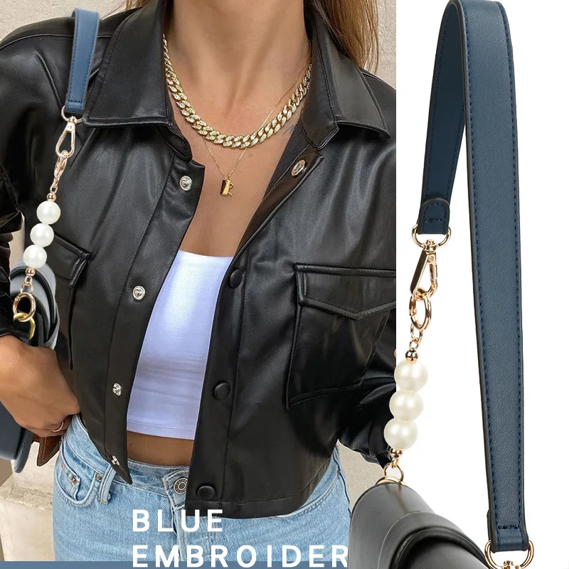 กระเป๋าสะพายไหล่ผู้หญิงสายคล้องไหล่หนัง PU สายคล้องมือแฟชั่นลูกปัดอุปกรณ์เสริมใต้วงแขนมือถือสายสั้น