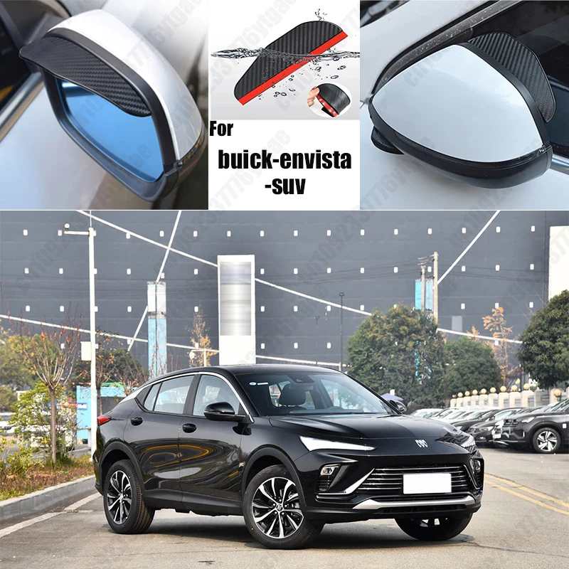 For buick-envista-suv Car Rearview Mirror Rain Eyebrow Fiber Auto Rain Shield Rainscreen Reflector Rain Shield