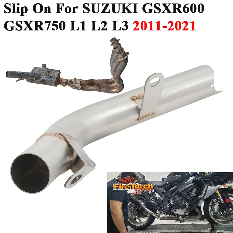 

Slip On For SUZUKI GSXR 600 750 GSXR600 GSXR750 L1 L2 L3 2011 - 2020 2021 Motorcycle Exhaust Escape Link Pipe Connect Original