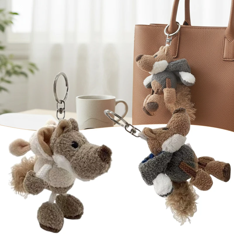 1-10PCS Mini Witte Wolf Pluche Sleutelhanger Hanger Leuke Rugzak Charme Tas Opknoping Decoratie Sleutelhanger Accessoire voor Geschenken