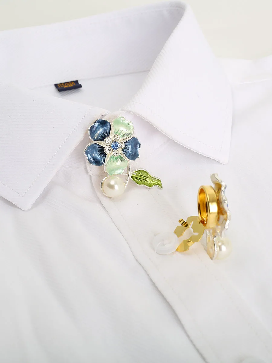 

2pcs Button Covers for Shirt Fashion Enamel Flower Cufflinks No Sewing Button Clip Clothing Accessory Button Box Festival Gift