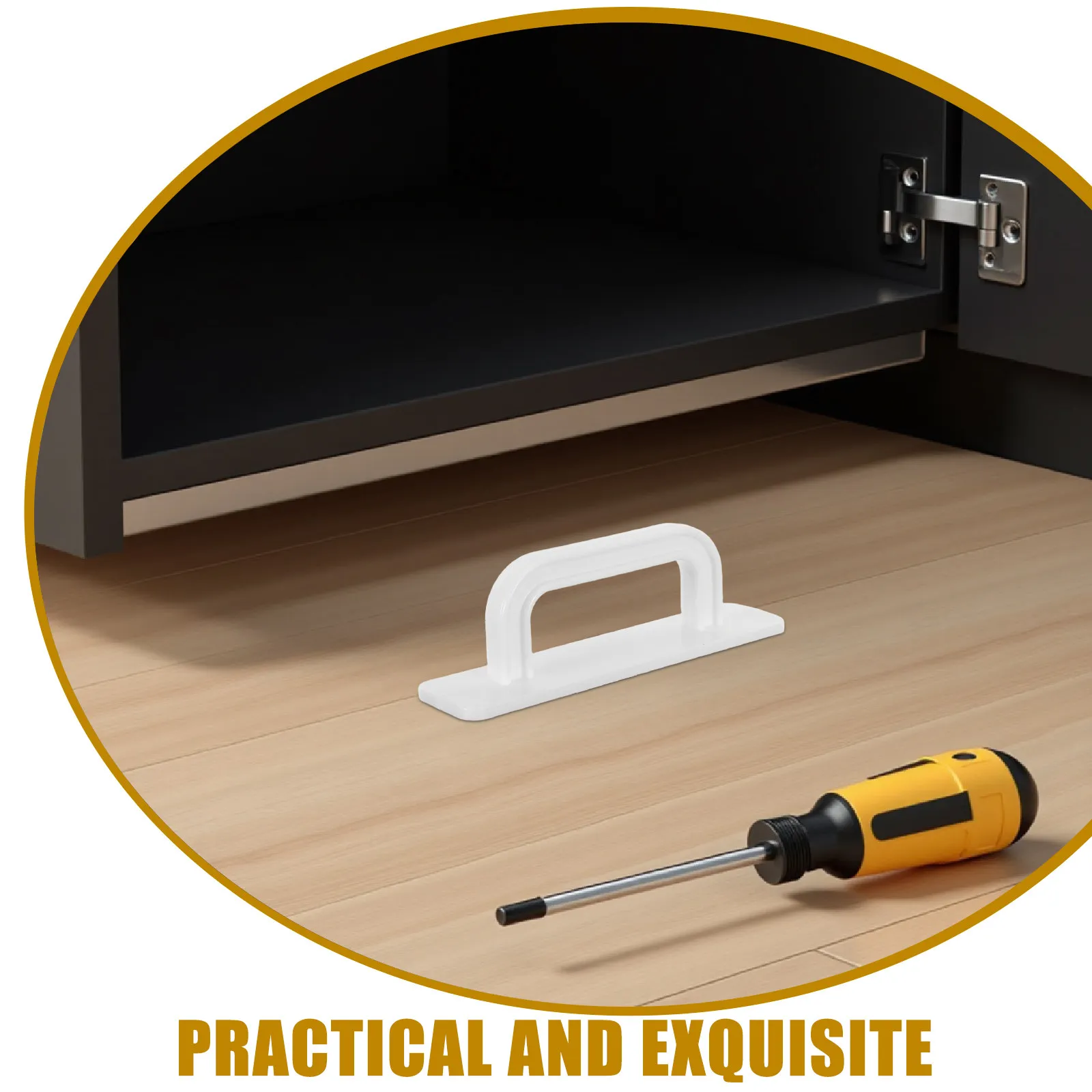 5Pairs Self-Adhesive Cabinet Handles No Drill Stick on Drawer Pulls for Closet Glass Sliding Doors Wardrobe Kitchen Furniture