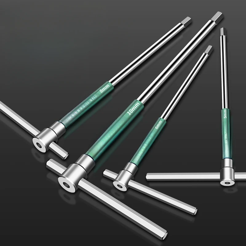 Tournevis hexagonal de type T, chrome Spblown, outil à main en forme de T, douille arc-en-ciel, 1, 4/4, 5mm