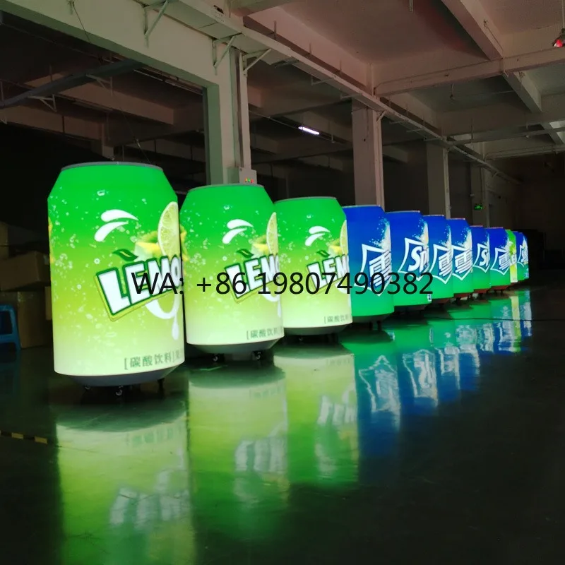 P1.86 Waterproof Flexible LED Screen Beer Bottle Can Shaped Digital Signage Commercial Advertising Display