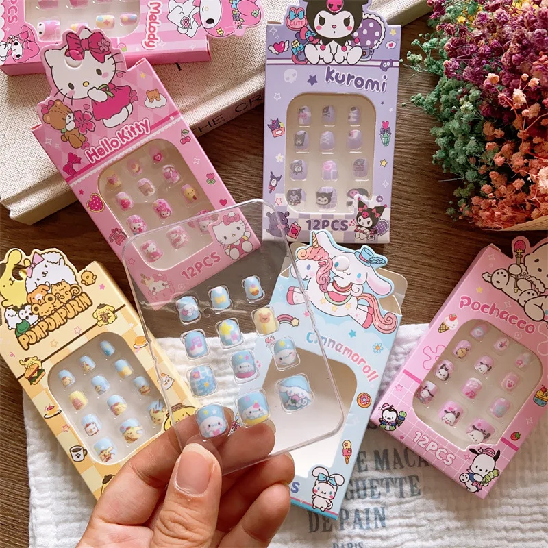 Cartoon Nail Stickers Kuromi Self-adhesive Nail Stickers Cute and Environmentally Friendly Waterproof Stickers for Little Girls