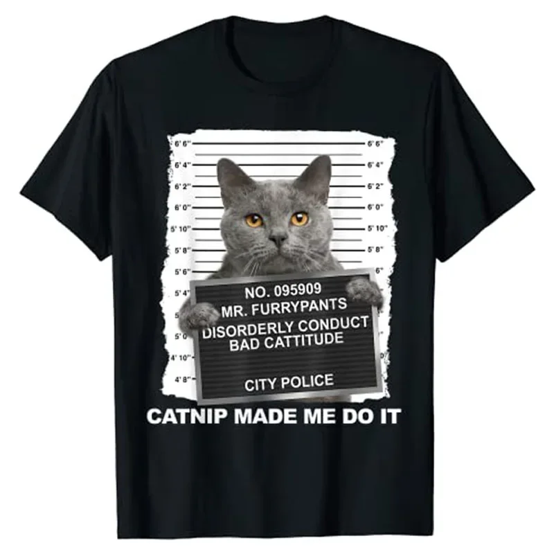 

Catnip Made Me Do It Funny Cat Tee T-Shirt Y2k Top Aesthetic Clothes Cute Kitty Cat Owner Graphic Tee Novelty Gift Basics Outfit