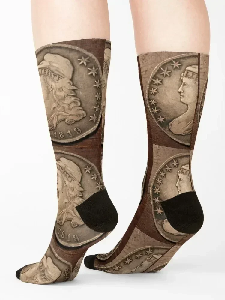 1819 توج التمثال نصف دولار الجوارب الكثير جوارب رجل الجوارب العصرية الأساسية للرجال والنساء